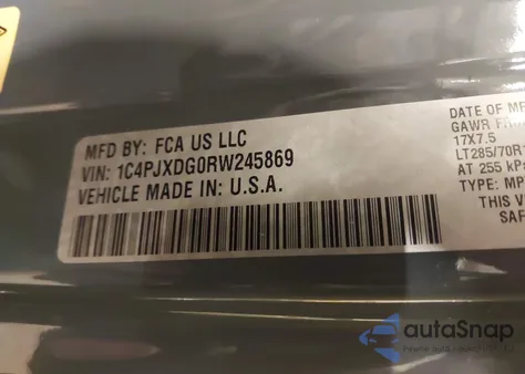 2024 Jeep Wrangler 4-Door Willys 4X4 z USA, uszkodzony, nr VIN 1C4PJXDG0RW245869